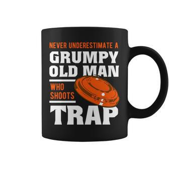 Never Underestimate A Grumpy Old Man Trap Shooting Clay Old Man Funny Gifts Coffee Mug | Mazezy