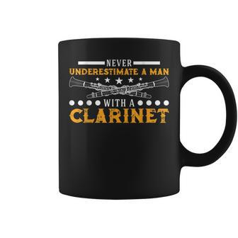 Never Underestimate A Man With A Clarinet Clarinetist Coffee Mug | Mazezy