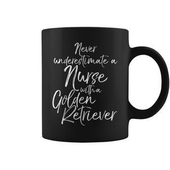 Never Underestimate A Nurse With A Golden Retriever Coffee Mug - Seseable