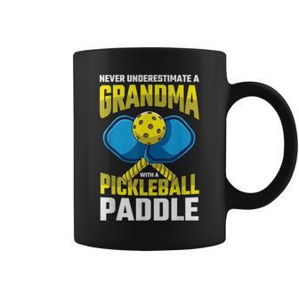 Never Underestimate A Pickleball Grandma Player Funny Cute Coffee Mug - Seseable