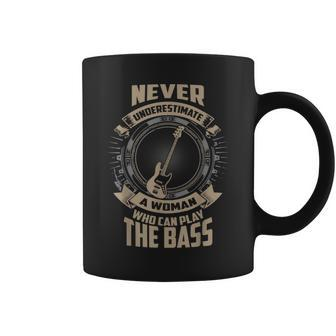 Never Underestimate A Woman Outfit For Women Bass Player Coffee Mug - Seseable