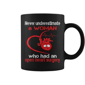 Never Underestimate A Woman Who Had An Open Heart Surgery Coffee Mug - Seseable
