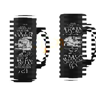 Never Underestimate A Woman Who Loves Camping Born In July Coffee Mug - Seseable