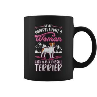 Never Underestimate A Woman With A Jack Russell Terrier Gift For Womens Coffee Mug - Seseable