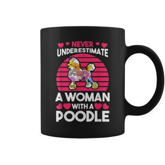 Never Underestimate A Woman With A Poodle Coffee Mug - Seseable