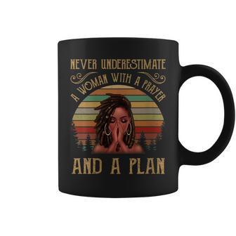 Never Underestimate A Woman With A Prayer And A Plan Gift For Womens Coffee Mug | Mazezy