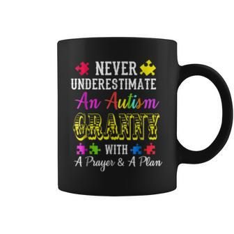 Never Underestimate An Autism Granny T Awareness Autism Funny Gifts Coffee Mug | Mazezy
