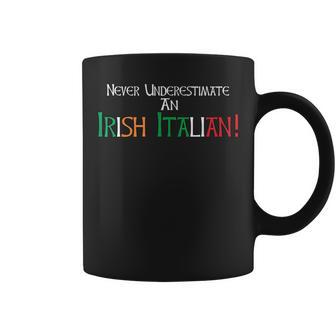 Never Underestimate An Irish Italian American Ethnic Pride Pride Month Funny Designs Funny Gifts Coffee Mug | Mazezy