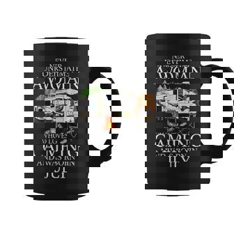 Never Underestimate An July Old Lady Who Loves Camping Coffee Mug - Seseable