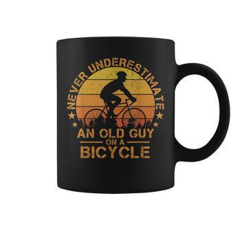 Never Underestimate An Old Guy On A Bicycle Bike Cyclist Coffee Mug | Mazezy