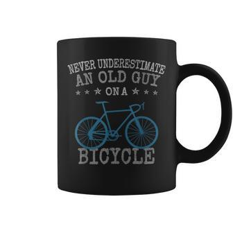 Never Underestimate An Old Guy On A Bicycle | Bike Lovers Gift For Mens Coffee Mug | Mazezy
