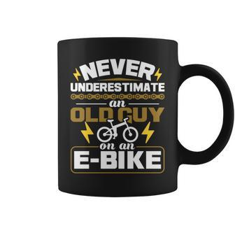 Never Underestimate An Old Guy On An Ebike Electric Bicycle Coffee Mug - Seseable