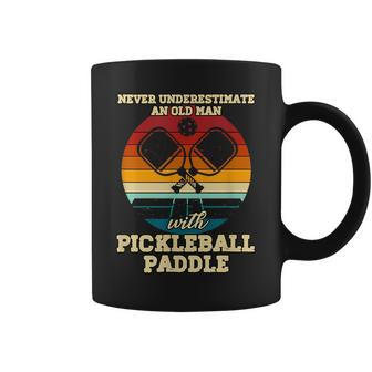 Never Underestimate An Old Guy With Pickleball Paddle Funny Coffee Mug - Seseable