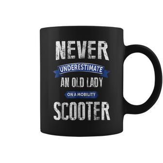 Never Underestimate An Old Lady Funny Senior Gag Gift Coffee Mug | Mazezy