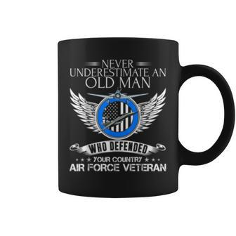 Never Underestimate An Old Man Air Force Veteran Gift Veteran Funny Gifts Coffee Mug | Mazezy