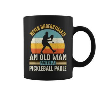 Never Underestimate An Old Man Funny Pickleball Player Gift Old Man Funny Gifts Coffee Mug | Mazezy