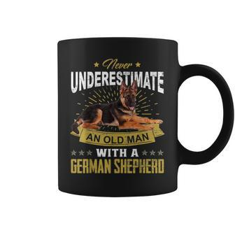 Never Underestimate An Old Man German Shepherd Dog Dad Gift Old Man Funny Gifts Coffee Mug | Mazezy