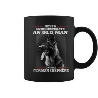 Never Underestimate An Old Man German Shepherd Dog Vintage Coffee Mug - Seseable