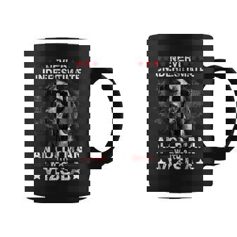 Never Underestimate An Old Man Nice Vizsla Dog Old Man Funny Gifts Coffee Mug | Mazezy