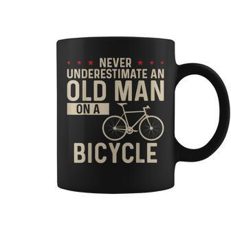 Never Underestimate An Old Man On A Bicycle Old Guy Cycling Coffee Mug - Seseable