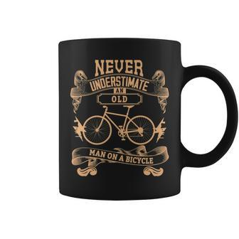 Never Underestimate An Old Man On An Bike & Bike Nerd Coffee Mug - Seseable