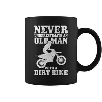 Never Underestimate An Old Man On Dirt Bike Funny Motocross Coffee Mug - Seseable
