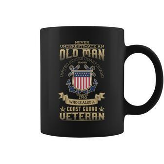 Never Underestimate An Old Man | Coast Guard Gift Old Man Funny Gifts Coffee Mug | Mazezy