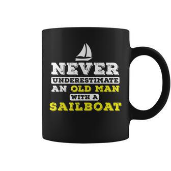 Never Underestimate An Old Man Sailing Nautical Old Man Funny Gifts Coffee Mug | Mazezy