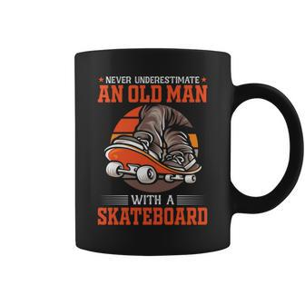 Never Underestimate An Old Man Skateboarder Coffee Mug - Seseable