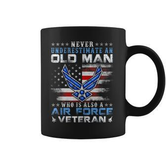 Never Underestimate An Old Man Us Air Force Veteran Vintage Coffee Mug - Seseable