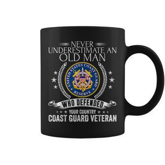 Never Underestimate An Old Man Us Coast Guard Veteran Funny Veteran Funny Gifts Coffee Mug | Mazezy
