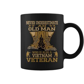 Never Underestimate An Old Man Vietnam Veteran Patriotic Men Coffee Mug - Seseable