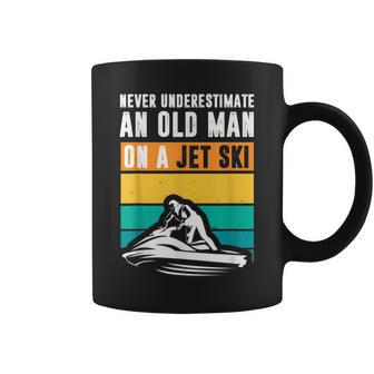 Never Underestimate An Old Man Water Sport Funny Jet Ski Old Man Funny Gifts Coffee Mug | Mazezy
