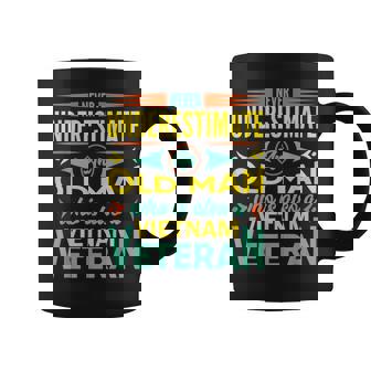 Never Underestimate An Old Man Who Is Also A Vietnam Veteran Veteran Funny Gifts Coffee Mug | Mazezy