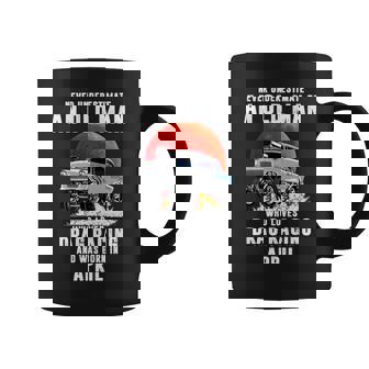 Never Underestimate An Old Man Who Loves Drag Racing Old Man Funny Gifts Coffee Mug | Mazezy