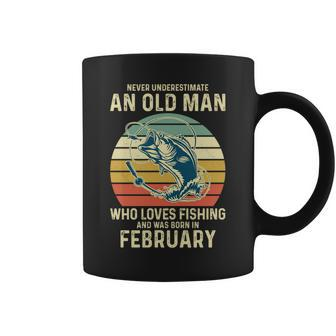 Never Underestimate An Old Man Who Loves Fishing February Coffee Mug - Seseable