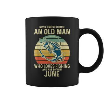 Never Underestimate An Old Man Who Loves Fishing June Coffee Mug - Seseable