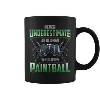 Never Underestimate An Old Man Who Loves Paintball Gift For Mens Coffee Mug - Seseable