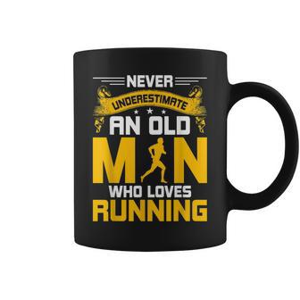 Never Underestimate An Old Man Who Loves Running Gift Coffee Mug - Seseable