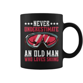 Never Underestimate An Old Man Who Loves Skiing Coffee Mug - Seseable