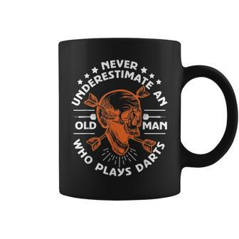 Never Underestimate An Old Man Who Plays Darts Coffee Mug - Seseable