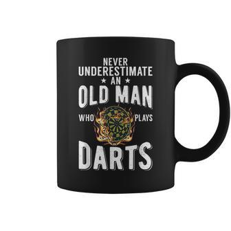 Never Underestimate An Old Man Who Plays Darts Player Coffee Mug - Seseable
