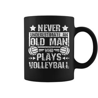 Never Underestimate An Old Man Who Plays Volleyball Coffee Mug - Seseable