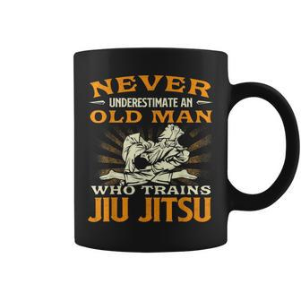Never Underestimate An Old Man Who Trains Jiu Jitsu Bjj Coffee Mug - Seseable