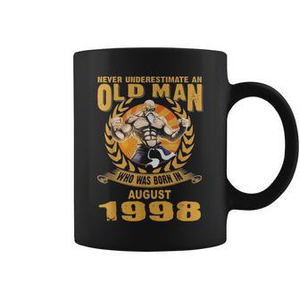 Never Underestimate An Old Man Who Was Born In August 1998 Old Man Funny Gifts Coffee Mug | Mazezy