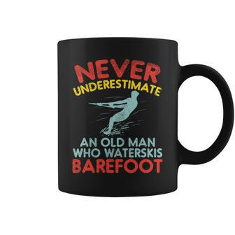 Never Underestimate An Old Man Who Waterskis Barefoot Coffee Mug - Seseable