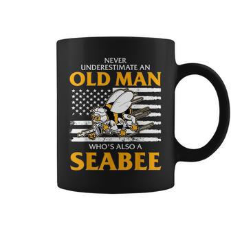 Never Underestimate An Old Man Whos Also A Seabee Coffee Mug - Seseable