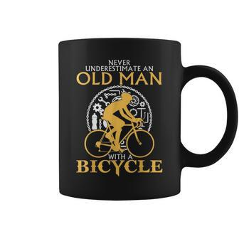 Never Underestimate An Old Man With A Bicycle T Gift For Mens Old Man Funny Gifts Coffee Mug | Mazezy