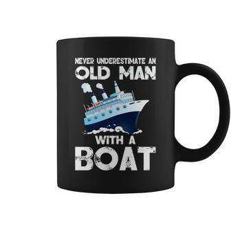 Never Underestimate An Old Man With A Boat Fishermen Gift Coffee Mug - Seseable