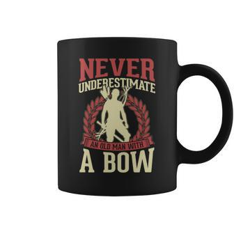 Never Underestimate An Old Man With A Bow Archery Dad Coffee Mug - Seseable